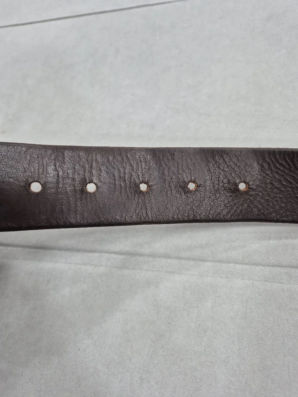 Aeropostale belt women's large brown leather brushed silver rounded buckle